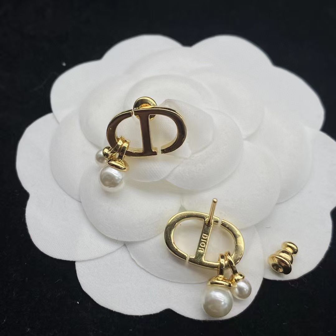 

Vintage simple tiny small stud dangle letter pearl drop earrings girl women men boy gold brass love wedding charm hoop S925 stamp silver Needle earring