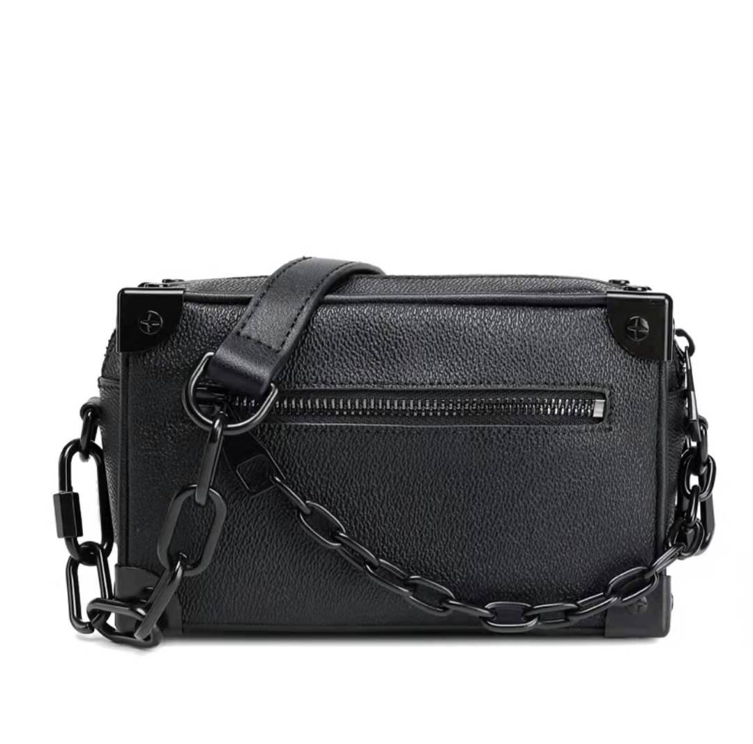 

Luxury shoulder bags Designer handbags fashion Messenger bag for man Casual men Cross Body soft leather Satchel clutch bag Trunk hardware chain simple design HBP, Black large