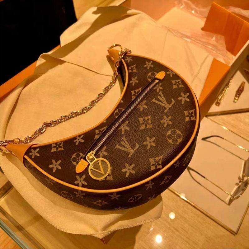 

Luxury Designer Shoulder Bag Fashion Loop Chain Pea Bags Detachable Shoulders Strap Crossbody Bag classic women handbag womens handbags, Brown flower