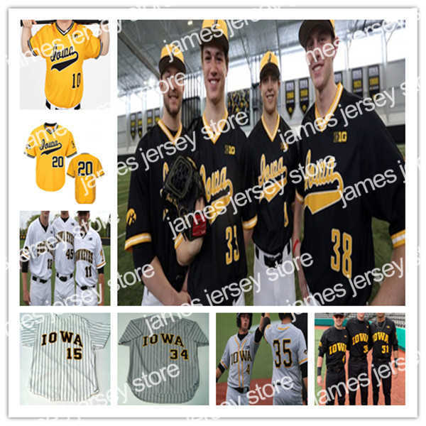 

College Baseball Wears Custom 2021 Iowa Hawkeyes College Baseball Jersey DYLAN NEDVED TRACE HOFFMAN HUNTER LEE BRAYDEN FRAZIER TYLER SNEP AUSTIN MARTIN PEYTON, Man grey