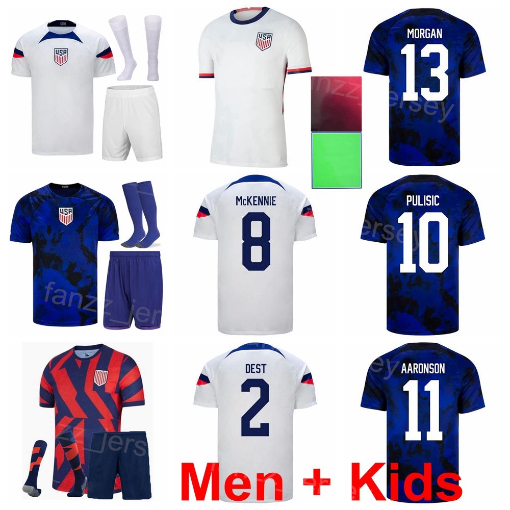 

2022 2023 Soccer Jerseys 22 23 World Cup National Team America 10 Christian Pulisic 13 Alex Morgan Megan Rapinoe Ricardo Pepi Brenden Aaronson Football Shirt Kits, Men with patch