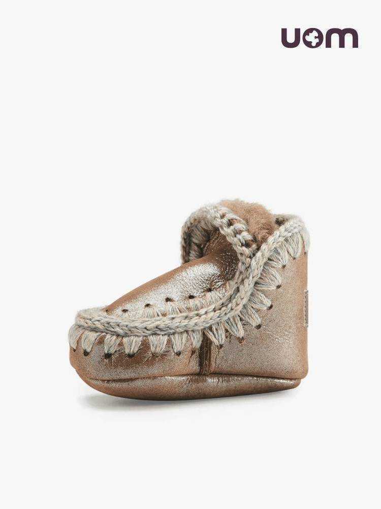 Brand Designer Boots Cloth Diapers Mou children's shoes Infant baby wool one soft sole ESKIMO-INFANT-MGPIN/MGBLK