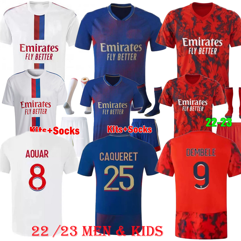 

22 23 Lyons Soccer Jerseys 2022 2023 Olympique Lyonnais OL football shirts TRAORE MEMPHIS BRUNO G AOUAR T.MENDES home away third fourth men kids kits equipment