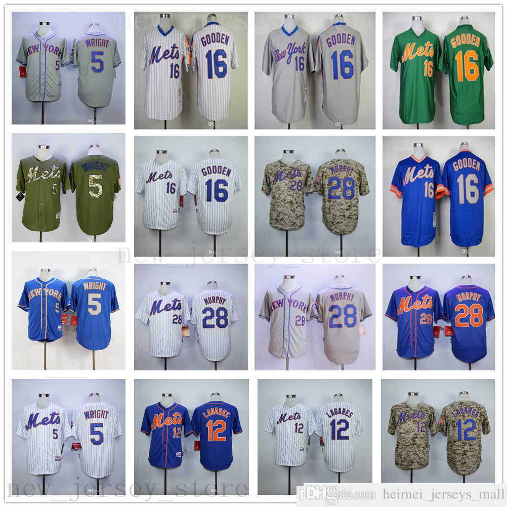 

2019th Men Women Youth Baseball Jerseys Stitched 5 David Wright 12 Juan Lagares 16 Dwight Gooden 28 Daniel Murphy Jersey Blue Green Gray