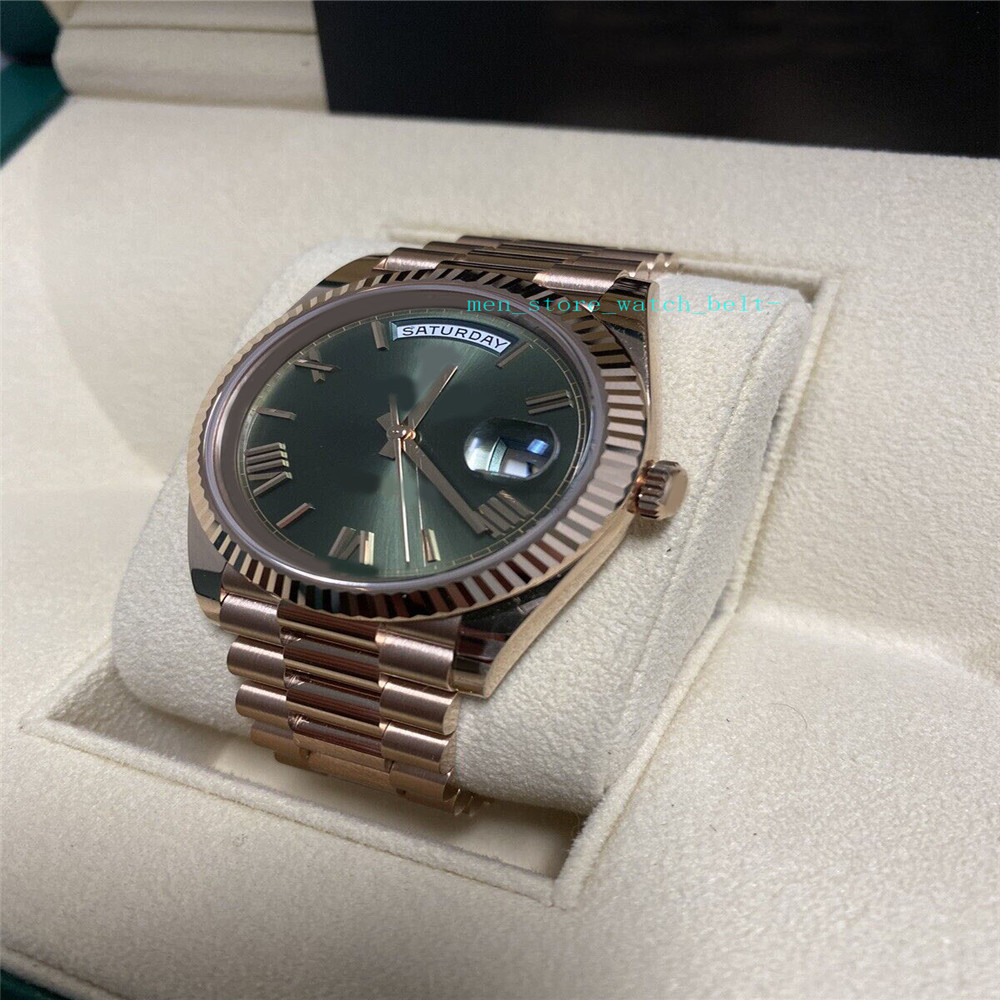 

bp factory Men's watch automatic movement 40 Rose Gold Anniversary Olive Dial 228235 Full Set