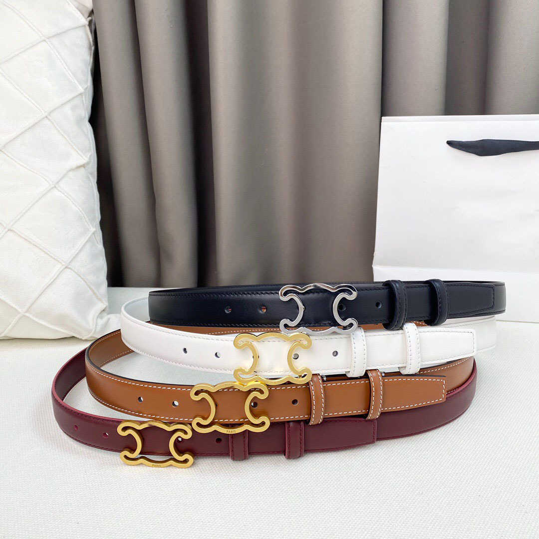 

New triumphal arch women's head layer cowhide buckle hollow belt versatile casual with skirt suit jeans, Dark grey