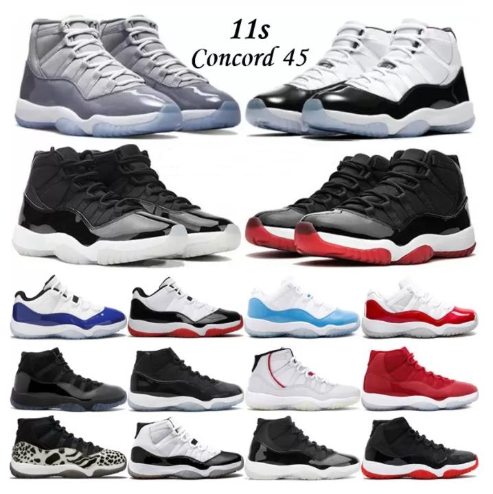 

Jumpman 11 OG 11s Mens Basketball Shoes Cool Grey Cherry Concord 45 25th Anniversary University Blue Pure Violet Barons Men Retro Sneakers Women Trainers Size 13, Box