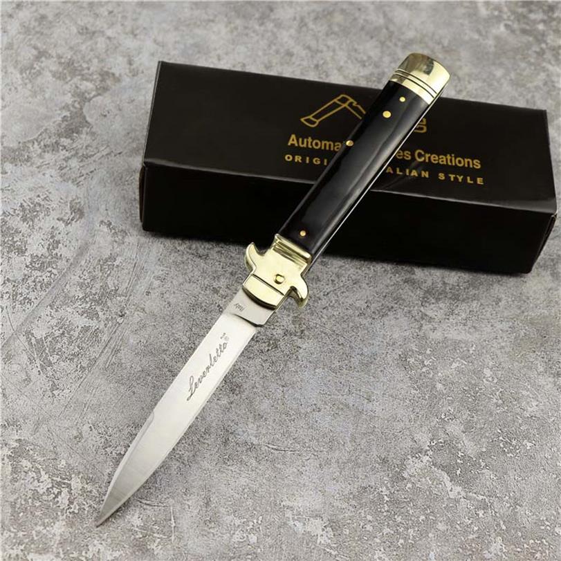 

Automatic 9-inch D2 Blade horn handle Pocket knife Italian mafia survival camp knife knifes274q