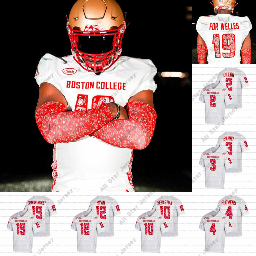 

BOSTON COLLEGE Eagles RED BANDANA Football Jersey Trae Barry Alec Sinkfield Welles Crowther Matt Ryan Brandon Sebastian Dennis Grosel AJ, Men s-xxxl