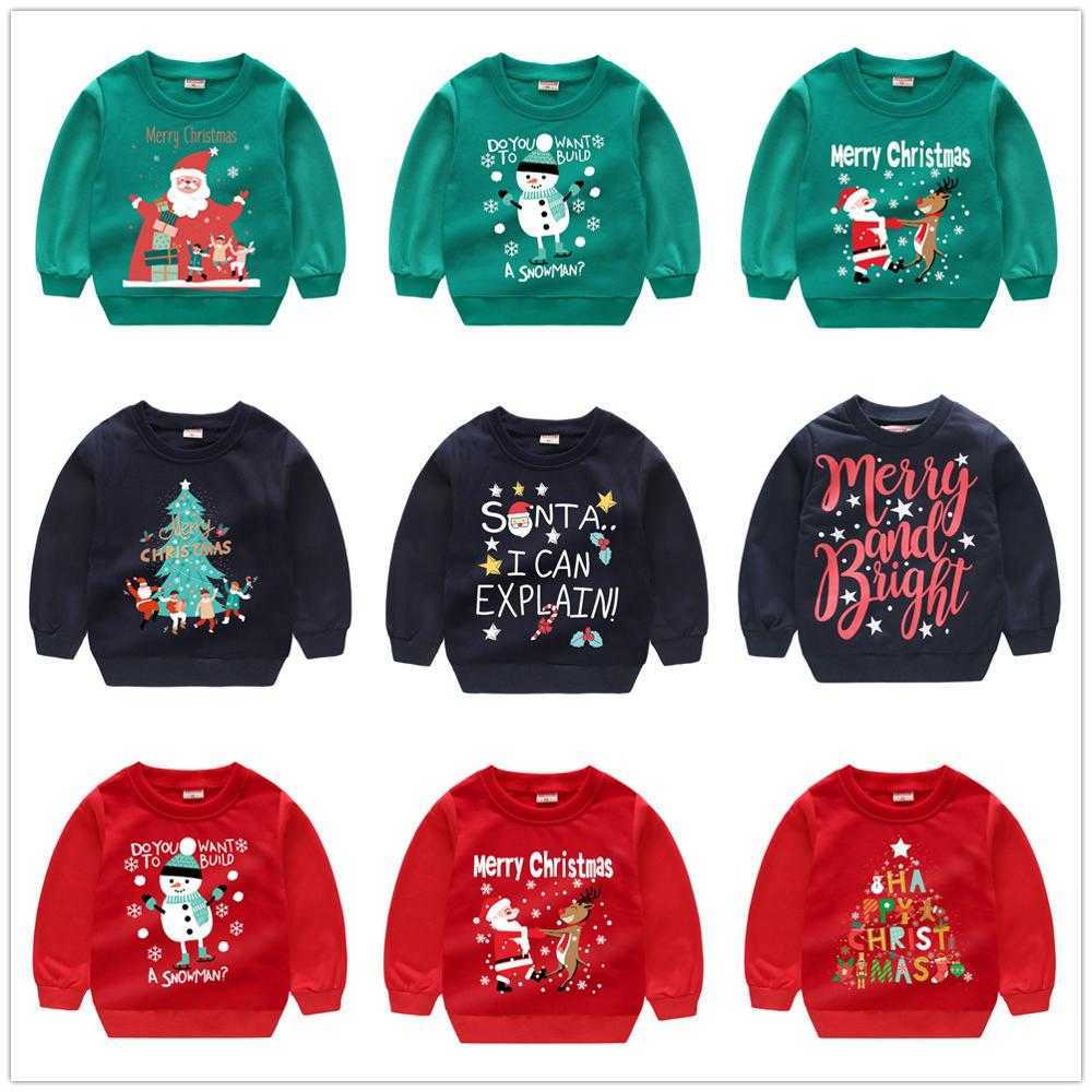 Occasions spéciales Costumes de Noël Vêtements pour garçons Sweatshirts Coton Enfants Pull Tee Shirts Bébés Filles Pull Santa Cadeau Filles Pulls