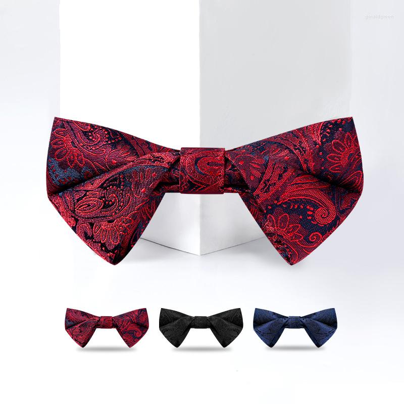

Bow Ties 2022 Designer Brand Retro Bowtie For Men Italian Style Groom Wedding Party Butterfly Tie Polyester Silk Two Layer Gift Box