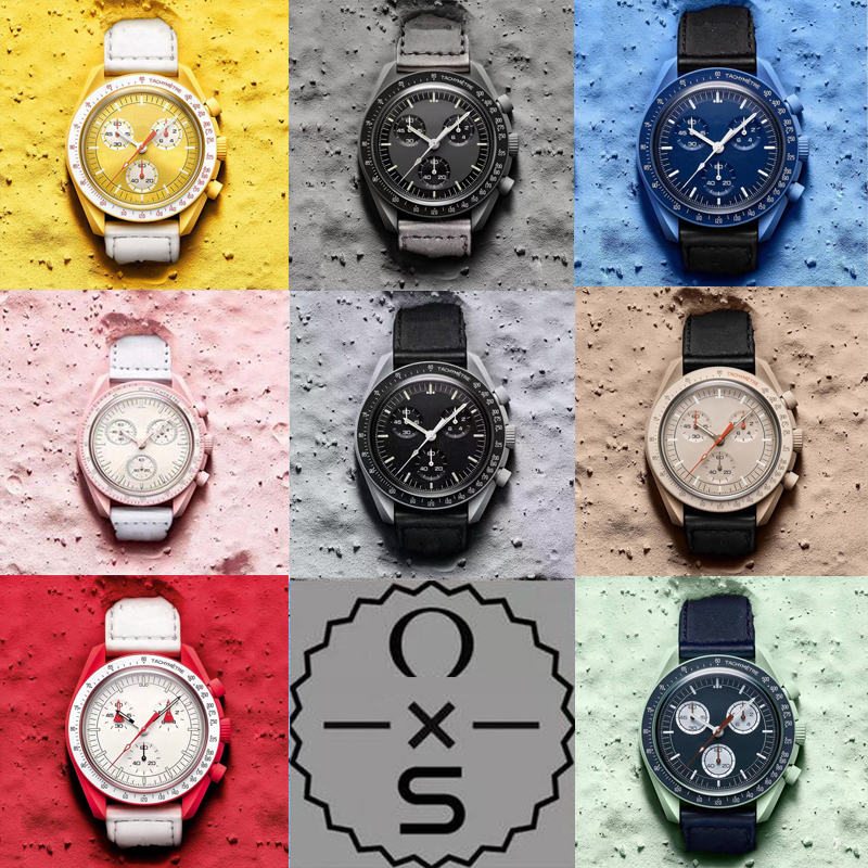 

Moons watch Automatic Quarz Watch Bioceramic Mens Watches High Quality Water Proof Luminous Chronograph Leather Strap Wristwatches With Box, Pluto