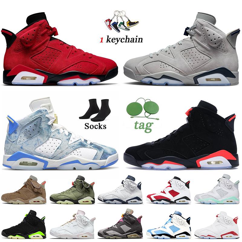 

Toro Mint Foam Jumpman 6 Basketball Shoes 6s UNC Red Oreo Midnight Navy Georgetown Washed Denim Bordeaux Carmine Cactus Jack Black Infrared Mens Trainers Sneakers, C10 red oreo 40-47