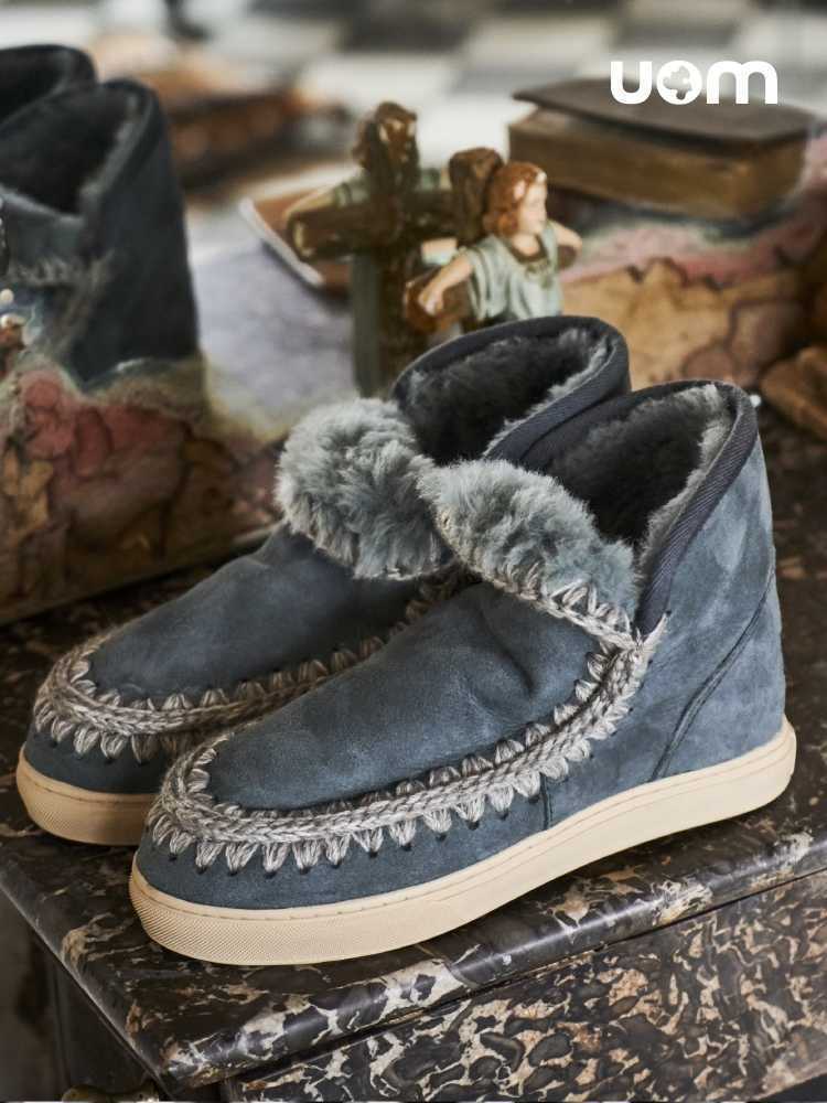 Brand Designer Boots Rain Mou Women's Mini Leisure Series Snow Sports Classic Versatile ESKIMOSNEAK-BKBK