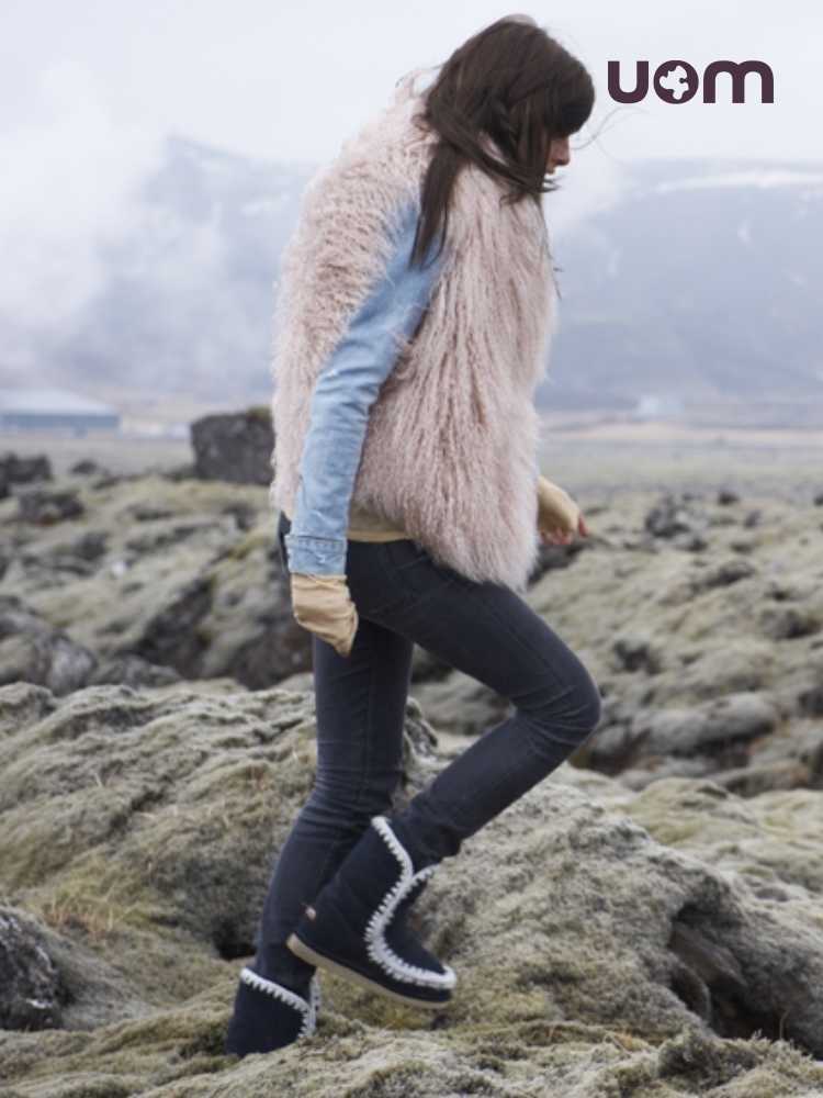 Brand Designer Boots Rain Mou Women's Leather Wool Snow Comfortable Versatile Medium Shoes ESKIMO24-DUIRO/STME