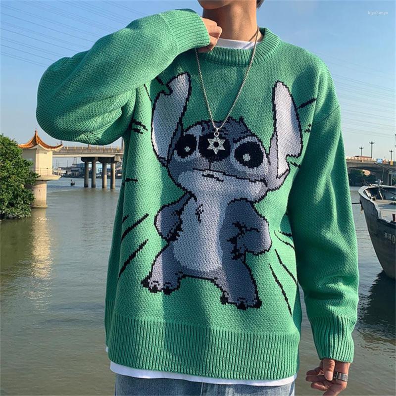 

Men' Sweaters Autumn Men Boys Lovely Bear Blue Cute Cartoon Green Unisex Japan Casual Sweater Pullovers Loose Fashion Tops