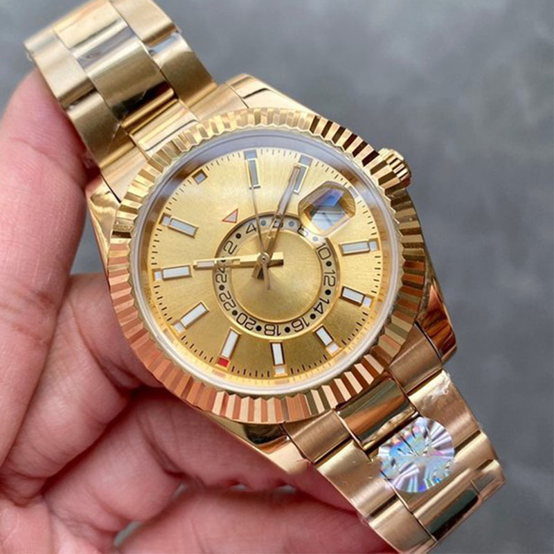 

hot sky Mens Automatic Watch High aaa Quality Automatic movement Folding buckle Watches Stainless Steel 42mm Luminous Waterproof Wristwatches Gifts dhgate, G10