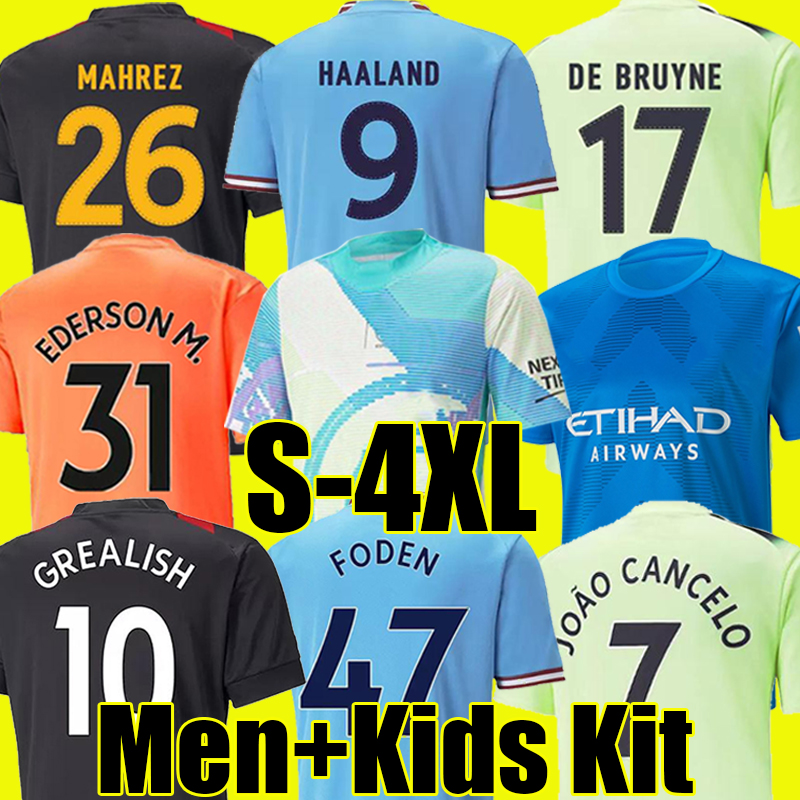

XXXL 4XL HAALAND soccer jersey 22/23 DE BRUYNE PHILLIPS MANS CITIES GREALISH MAHREZ FODEN ALVAREZ BERNARDO MENDY JOAO CANCELO 2022 2023 football shirt men kids kit set, 22-23 home