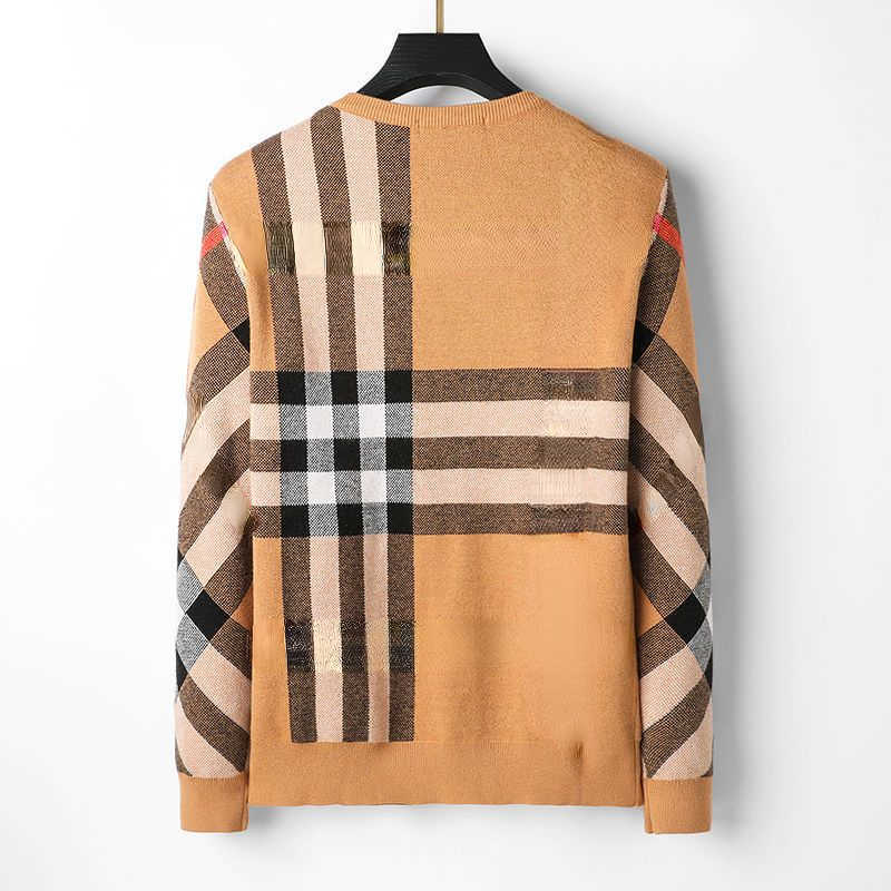 

Mens wool sweater designer sweaters men women knitting pullover jacket winter warm plaid embroidered sweat shirt 488, Khaki3