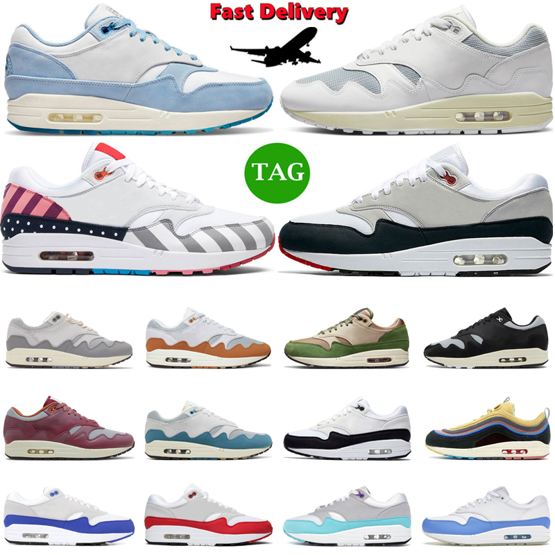 

Classic 1 87 running shoes men women Waves White Night Marron Noise Aqua Patch University Red Bred Blueprint mens trainers sport sneakers, #7