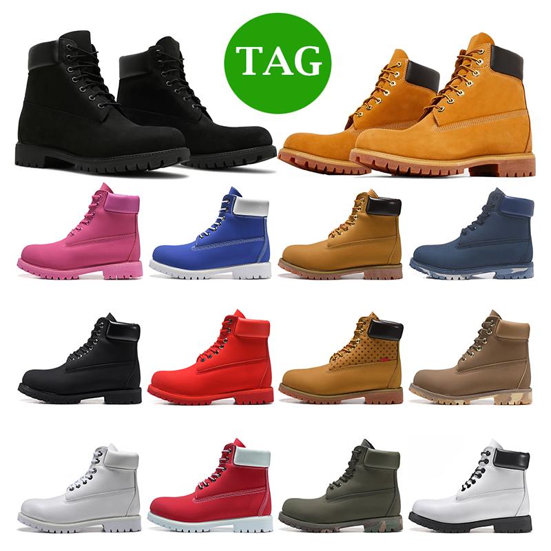 

Designer Martin Boots Mens Womens Wheat Black Ankle Boots Red White Pink Olive Camo Browm Navy Blue Outdoor Sports Sneakers, 13