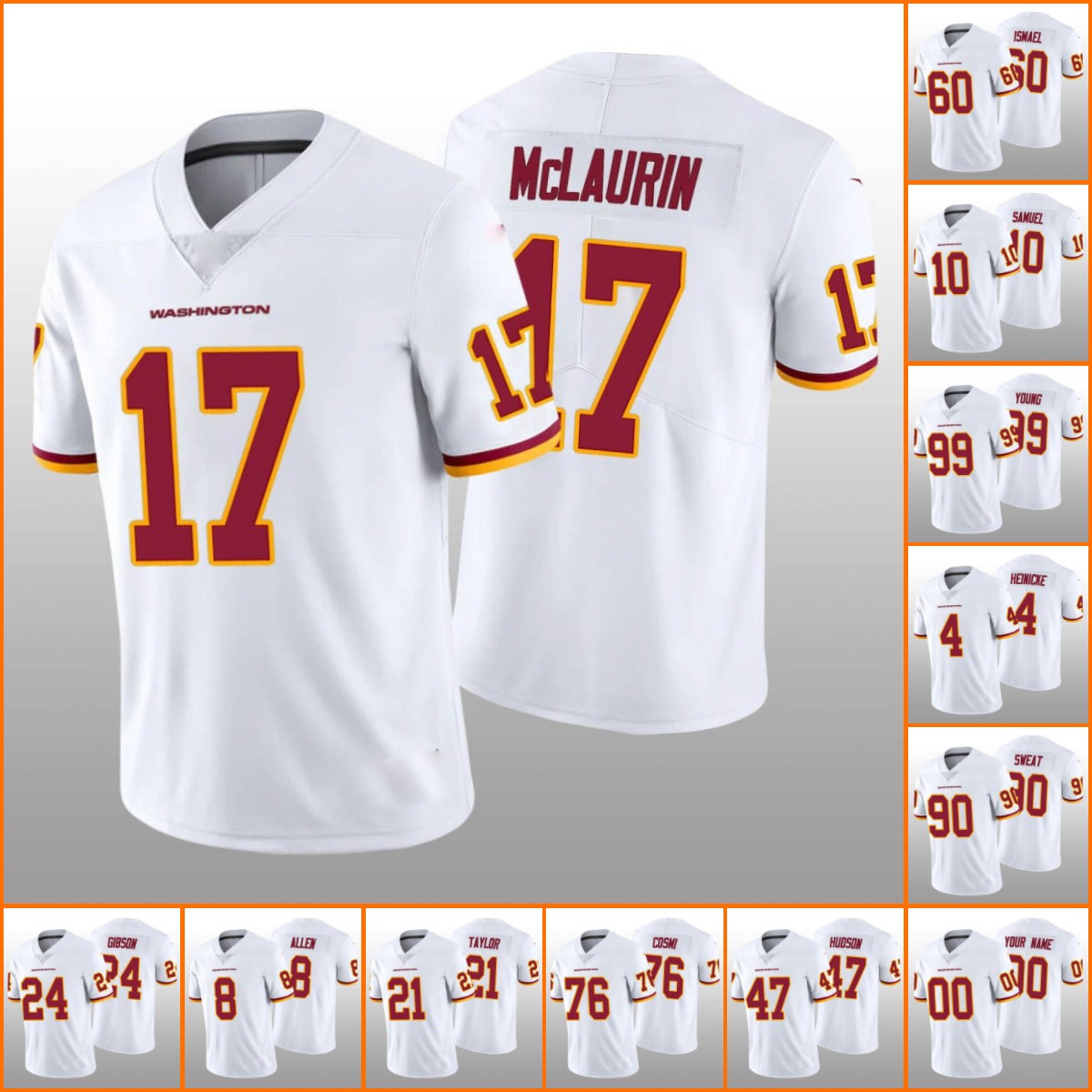 

Jersey Custom Washington''Football''Team''Men #99 Chase Young Kyle Allen''NFL''Women Youth White Vapo Jersey Wholesale