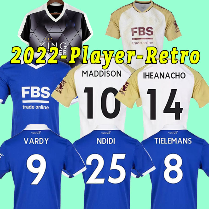 

Player version 22/23 Leicesters soccer jersey City VARDY MADDISON NDIDI Daka TIELEMANS IHEANACHO BARNES Lookman 2023 Football Shirts Men shorts retro 2015 16 pants, Home