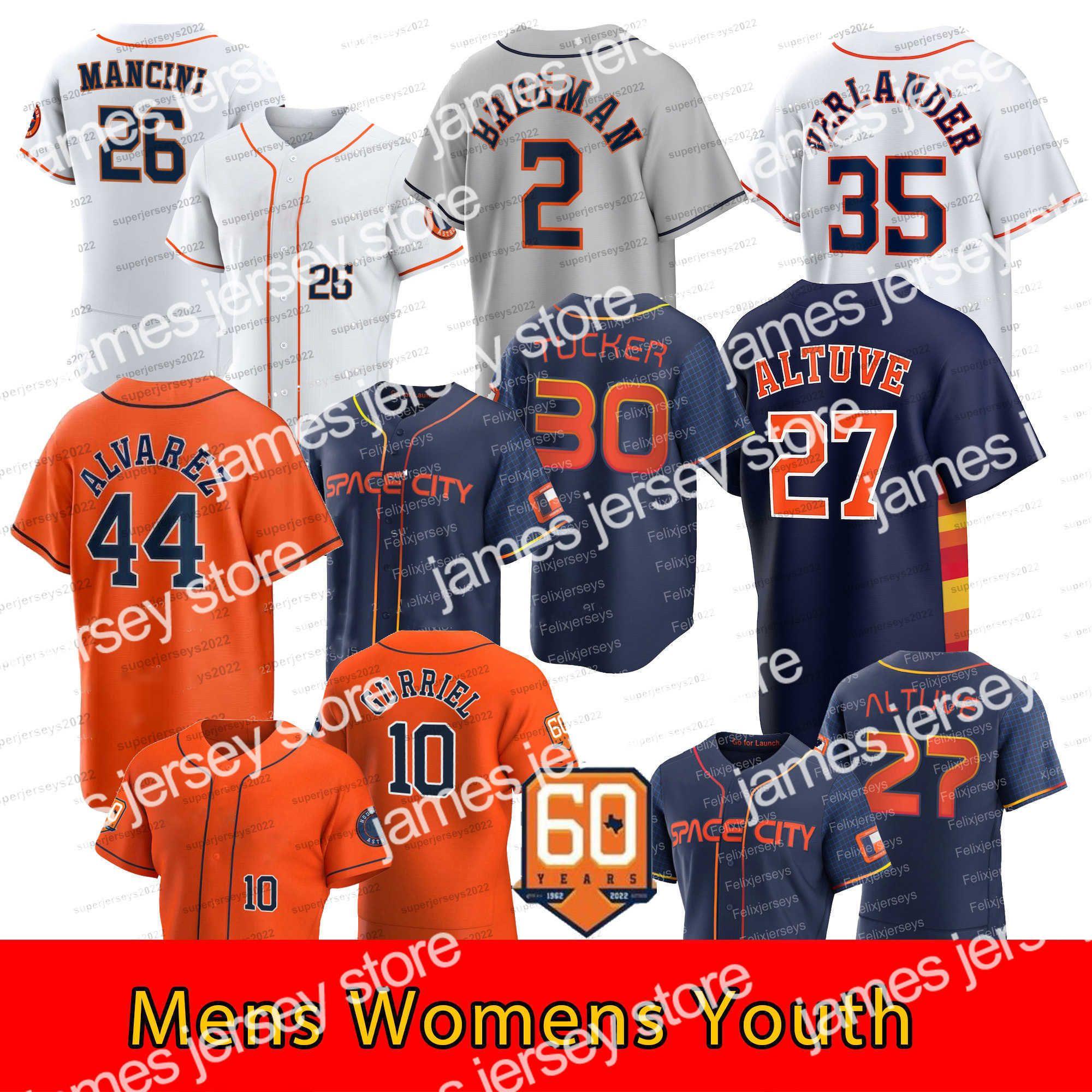 

College wear Baseball Jerseys 26 Trey Mancini 2022 Space City Connect Jersey Alex Bregman Yordan Alvarez astros Jose Altuve Yuli Gurriel Kyl, Orange cool base