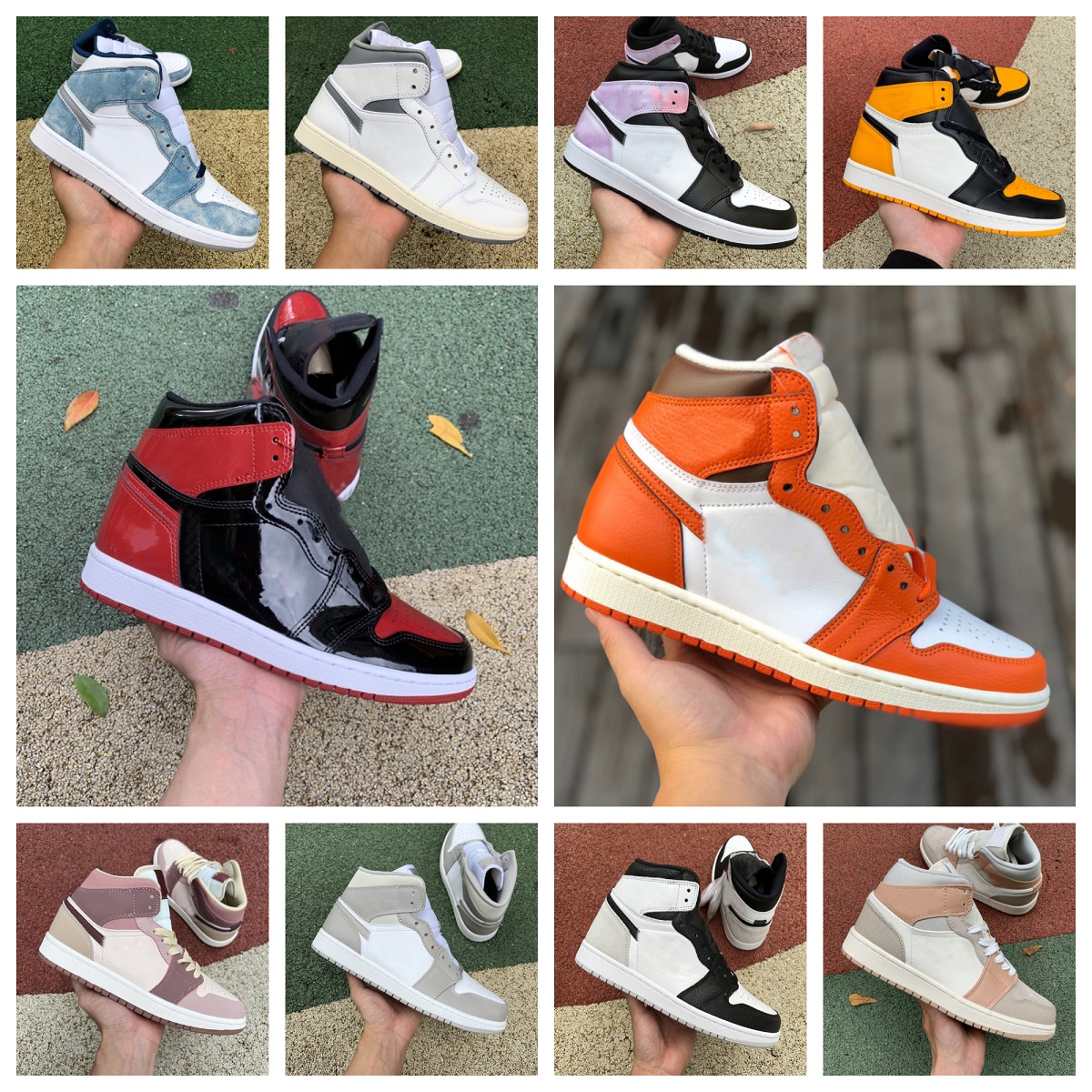 

Designer Retro 1 1s OG Basketball ShOes Mens Women Starfish Fragment Travis Patent Bred Hyper Royal Tan Gum Light Smoke Grey Anthracite Gorge Green Trainers Sneakers, Bubble package bag