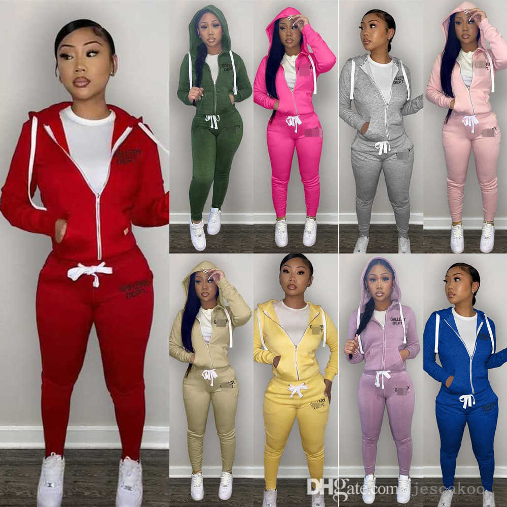 

2022 Fall Winter Women Hooded Tracksuits Sweatsuit Letter Printed Hoodie Two Piece Set Plush Sweater Sweatpants Jogging Suit, Purple