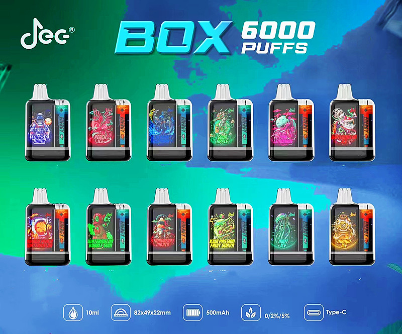 

6000 puff prefilled disposable vape Jec vapers 10ml 2% 00mah rechargeable battery Puffs Disposable Vapes Pen Electronic Cigarettes starter custom logo