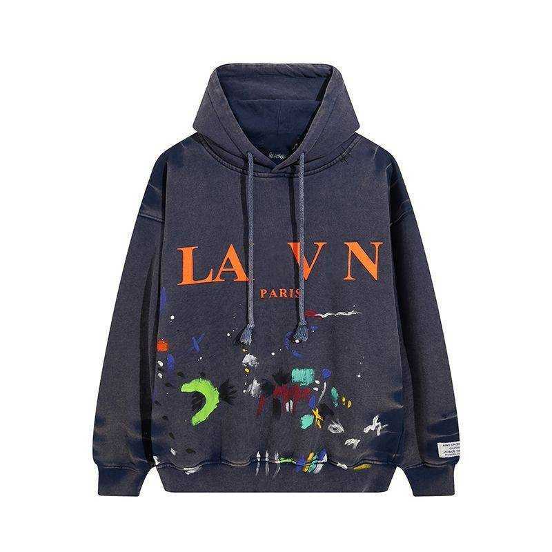 

Popular Brand designer Hoodies Autumn Speckle Tie Dye Graffiti Print Men' And Women' Loose Hooded Pullover Blue