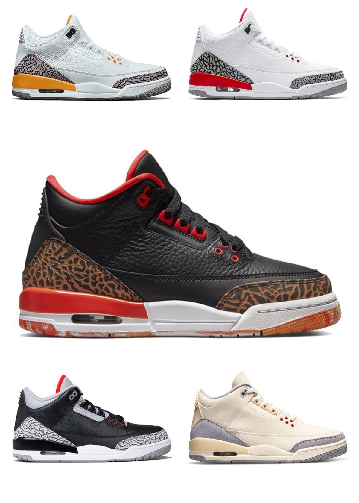 

Mens 3 3s Neapolitan Dark Mocha Basketball Shoes Cool Grey Cardinal Dark Iris Racer Blue Fragment UNC Georgetown Pine Green Black Cement Designer Sports Sneakers, Bubble package bag