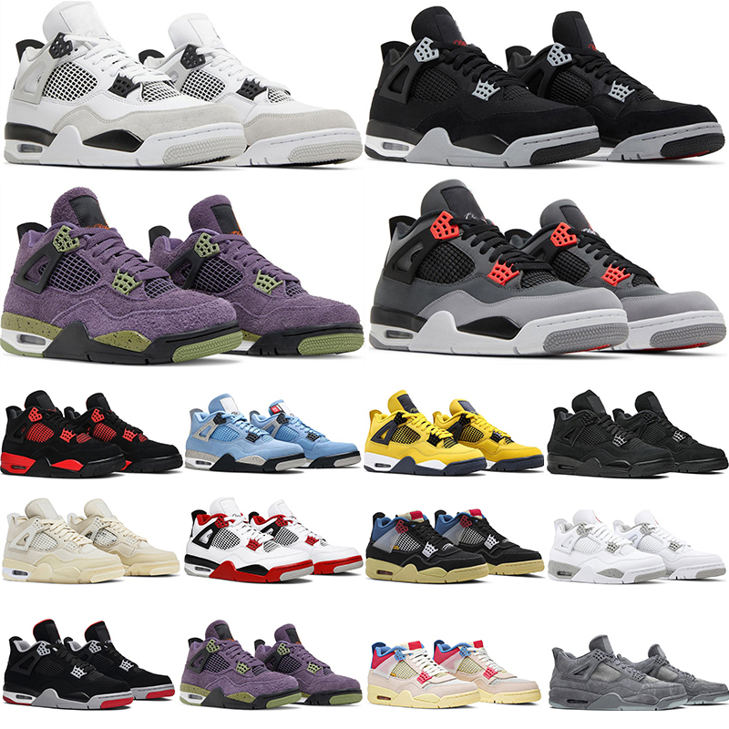 

4 Military Black Basketball Shoes Athletic 4s Canvas Purple University Blue Infrared Dark Grey Zen Master Midnight Navy Mens Sneakers Jumpman Trainer, 46