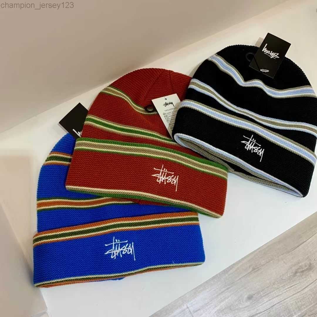 Ball Caps Fashion brand Stusy designer wool hat Knitted elastic hats Ear protection Warm Cap Tide