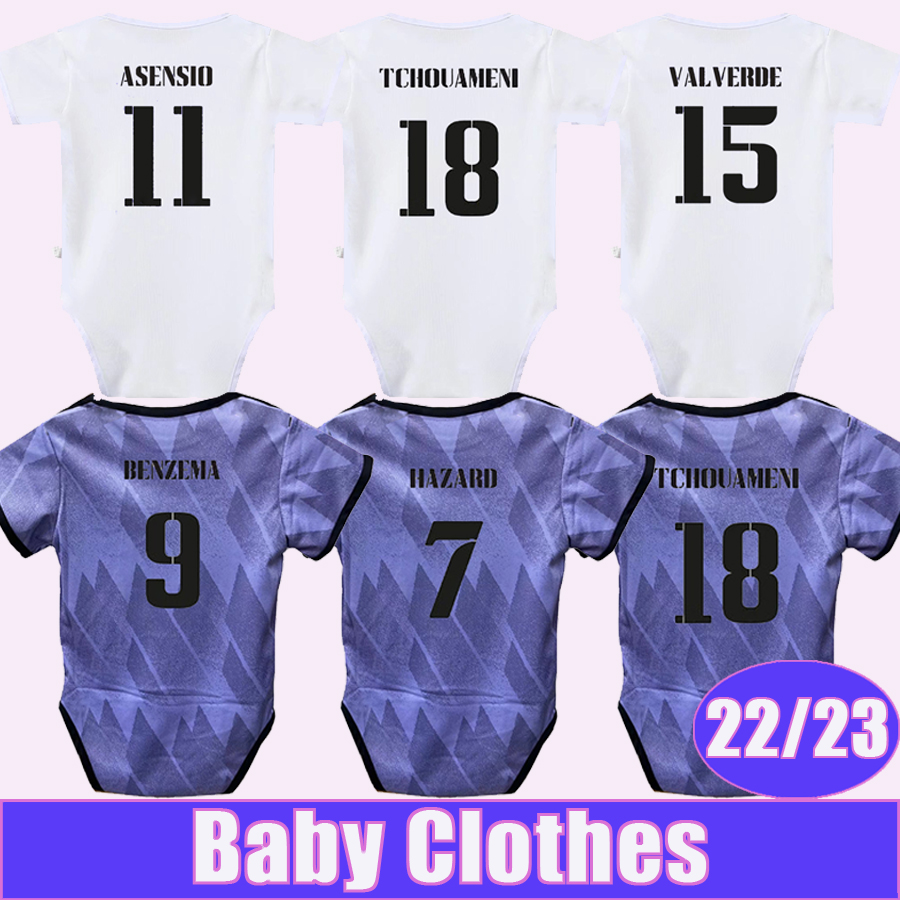 

2223 MODRIC HAZARD Baby Clothes Soccer Jerseys KROOS MODRIC ASENSIO Home Away Football Shirts Short Sleeve Uniforms, Bb4162 21 22 home no patch