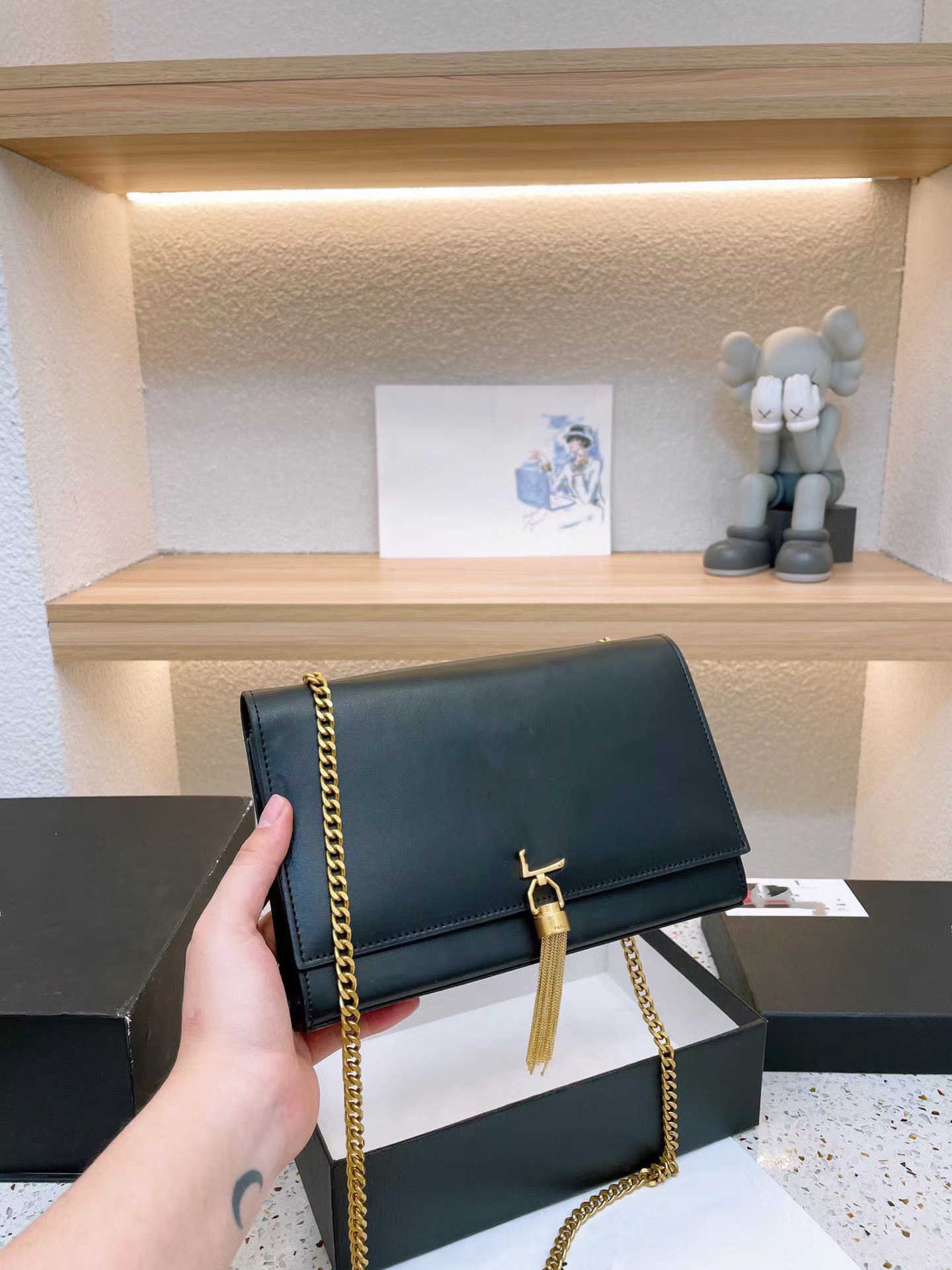 

Evening Bags Chain Bags Crossbody mini Luxury Designer Brand Fashion Shoulder Bags Handbags High Quality Women Letter Purse Phone bag Wallet Metallic, Black
