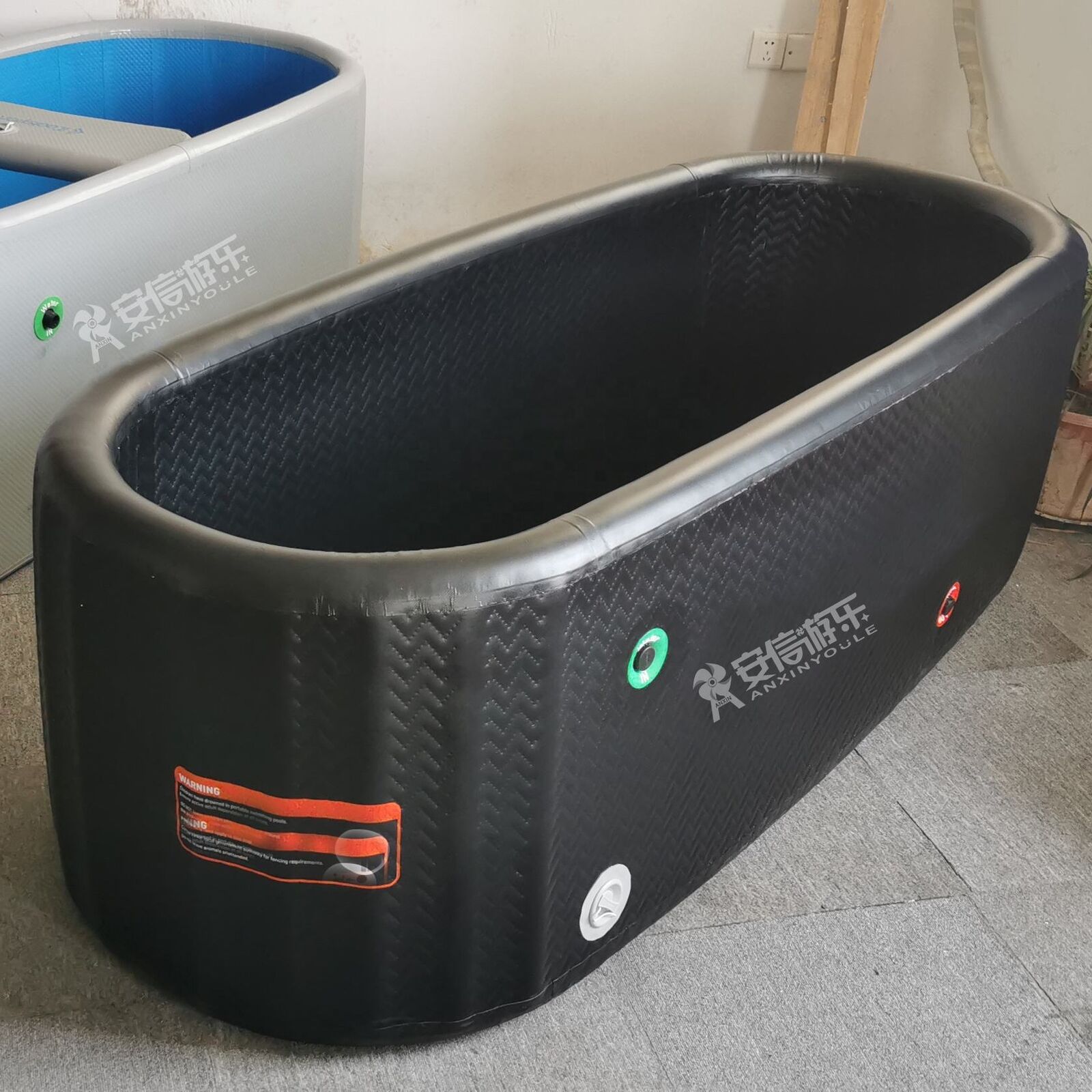 

drop stitch training cold therapy pool tub barrel inflatable challenge ice bath for fitness recovery