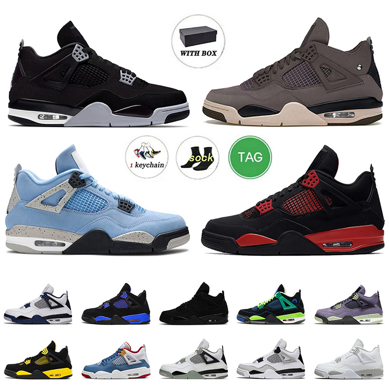 

Mens Designer 4s OG Basketball Shoes With Box 2023 A Ma Manere Violet White Oreo Sail 4 Doernbecher Black Cat UNC Midnight Navy Canvas J4 Jumpman Women Scotts Sneakers, B32 40-47