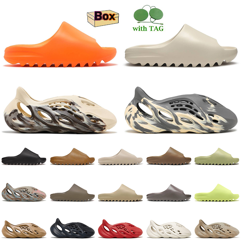Soleurs de semelles en caoutchoucs couleurs de mousse de mousse avec boîte 2022 Femmes pour hommes Designer Chaussures plate-forme sandales onyx
