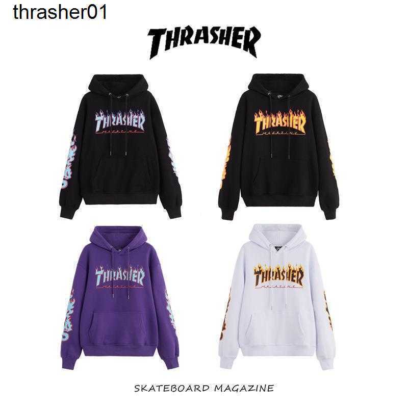 Sweatshirts de créateurs pour hommes pour hommes Nouveaux skateboard Marque de mode Thrasher Men de plis pour femmes Hooded