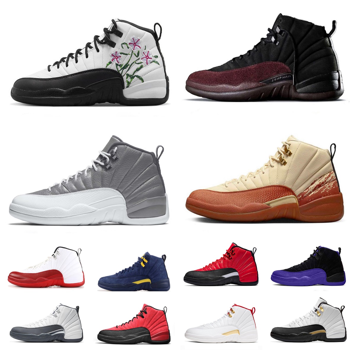 

Jumpman 12 Stealth 12s mens basketball shoes A Ma Maniere Hyper Royal University Blue Black Taxi Dark Concord Flu Game Burgundy Crush Eastside Golf trainers sneakers, Bubble package bag