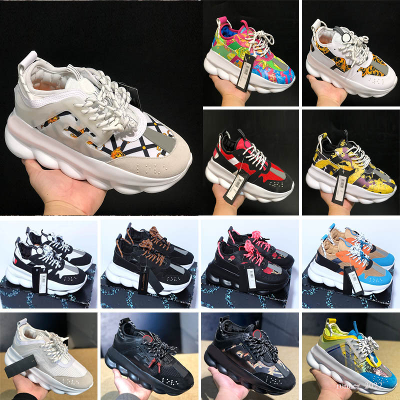Brand Designer Sneakers Boots Casual Shoes Sneakers Suede Shoes Chain Reaction Italian Reflective Triple Black White Multicolor Men's Women&