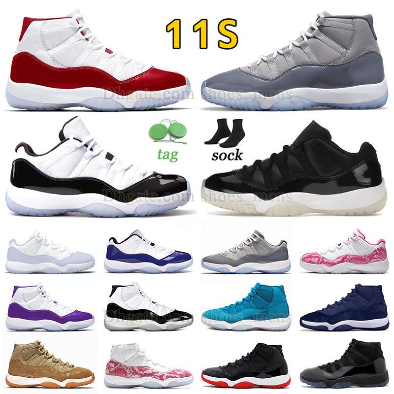 

Authentic Jumpman 11 11s basketball shoes Cool Grey Cement Gray Cap and Gown Concord Ultimate Cherry Space Jam Varsity Red mens womens pink sneakers Outdoor trainers, A58 40-47 purple