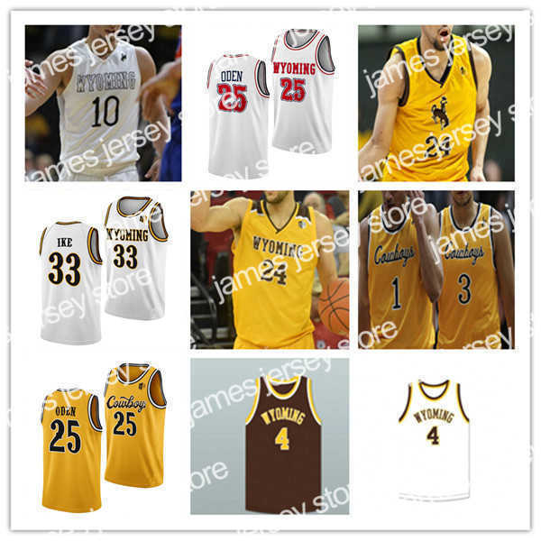 

College Basketball Wears Custom Wyoming Basketball Jersey College Drake Jeffries Graham Ike Hunter Maldonado Kenny Foster Brendan Wenzel Jeremiah Oden Xavier DuS, Retro men yellow