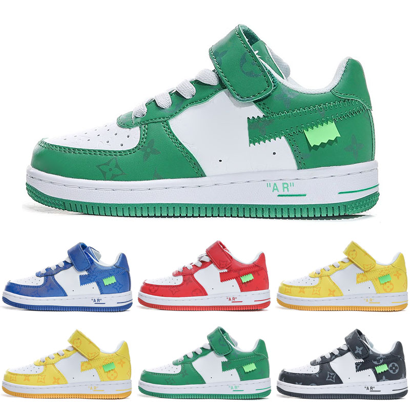 Nike Air Max 90 Dunk Low Green Bearde course huarache enfants chaussures de course huaraches infantile en plein air enfant en bas âge garçon athl