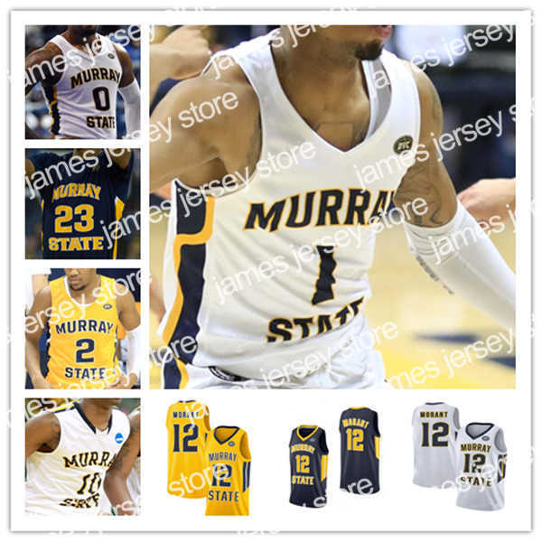 

College Basketball Wears Custom Ja Morant Murray State Racers Jersey Basketball KJ Williams Tevin Brown Justice Hill Trae Hannibal DJ Burns Carter Collins Nicholas, Man white