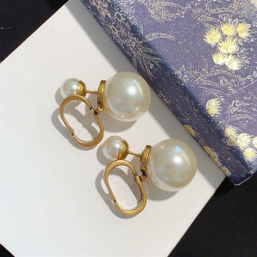 

Pearl Designer Earrings For Women Classic Retro Brand Ear Studs Vintage Letters 2021 New Trend Womens Luxury Jewelry Christmas Gif262U