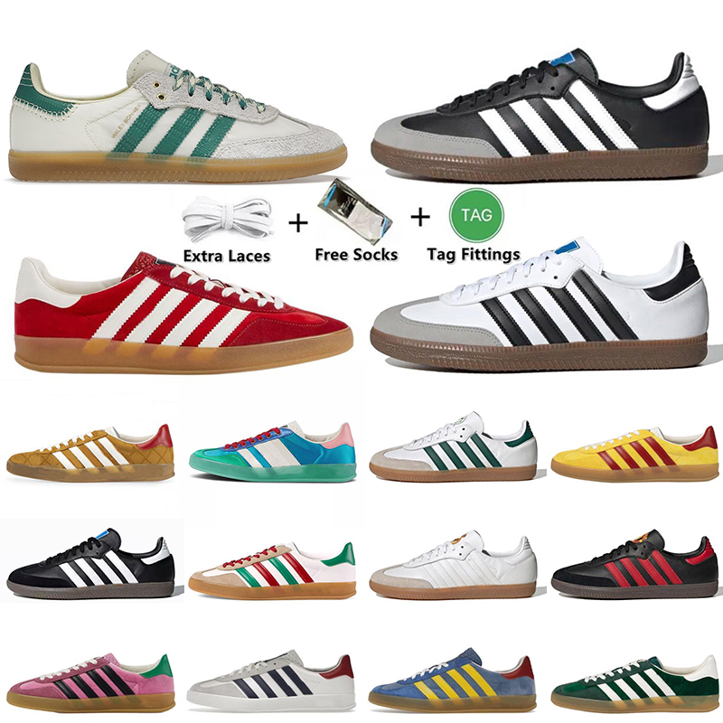 

2022 New Quality Designer Gazelle Sneakers Shoes Light Blue Suede Wales Bonner Cream Green for Mens Women Original Samba Vegan Gazelles Trainers Sneakers, A1 wales bonner cream green