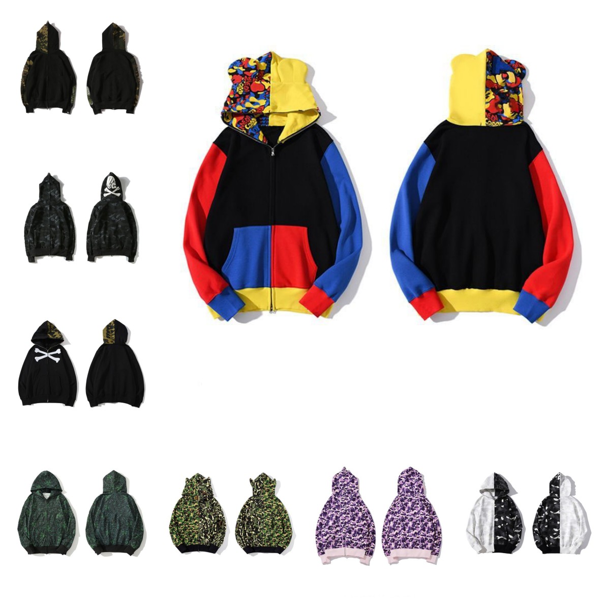 

2022 Mens Women Designer shark hoodies Autumn Winter Camouflage zip up hoodies Jacket Hoodie Sweatshirts size S-XXXL, I need see other product